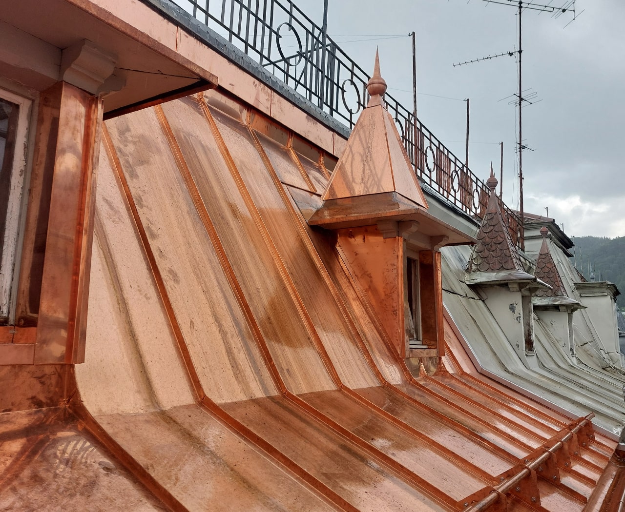 Die elegante Linienführung der Blechverkleidung unterstreicht die klare Architektur der Gaube – eine gelungene Verbindung von Ästhetik und Funktion.